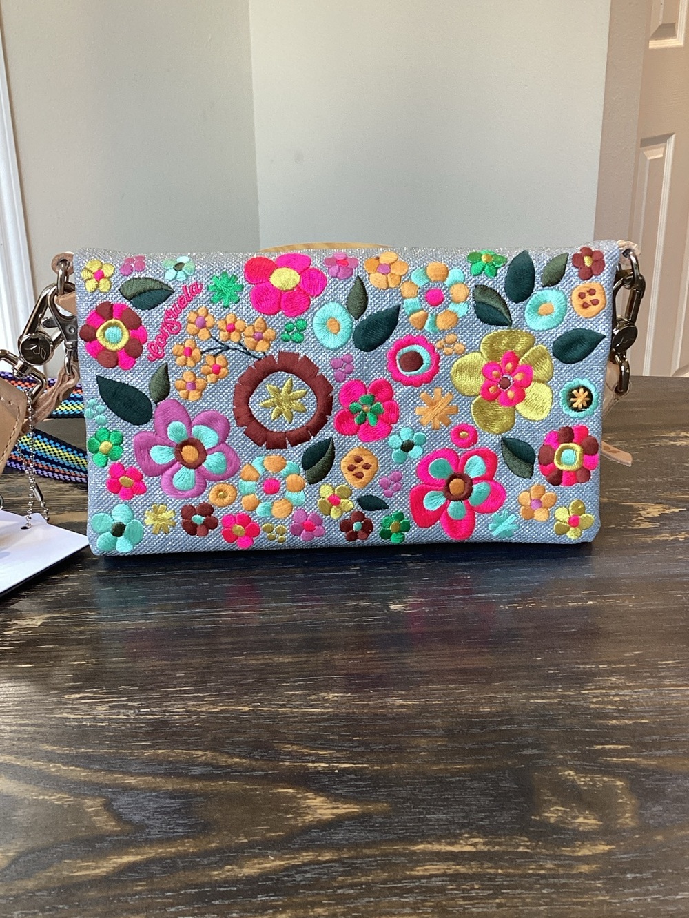 Consuela Tink Floral Embroidered Uptown Crossbody